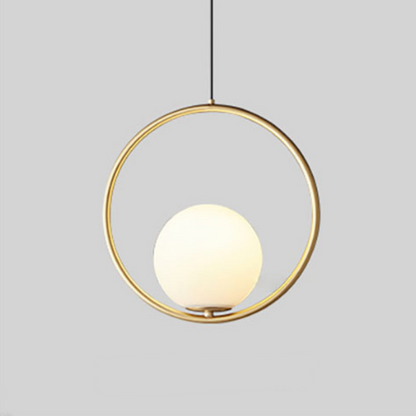 Glass Pendant Light with Metal Frame for Kitchen Island Dining Room Contemporary Ceiling Fixture Modern Hanging Lamp