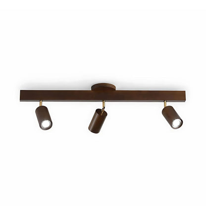 Adjustable LED Track Light 39 in Wood Finish Spotlight Bar Ceiling Mount for Kitchen Living Room Hallway Dining Room Modern Scandinavian Hom