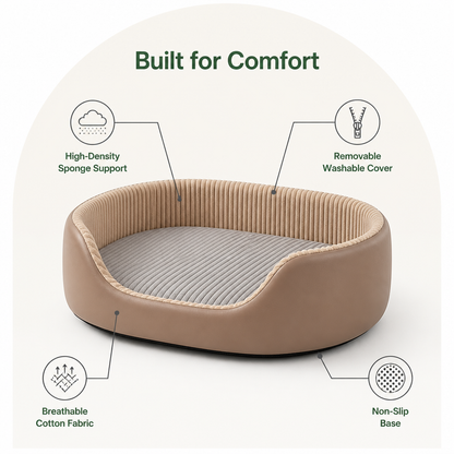 Ortekor Orthopedic High-Density Sponge Dog Bed (Removable Washable Cover)