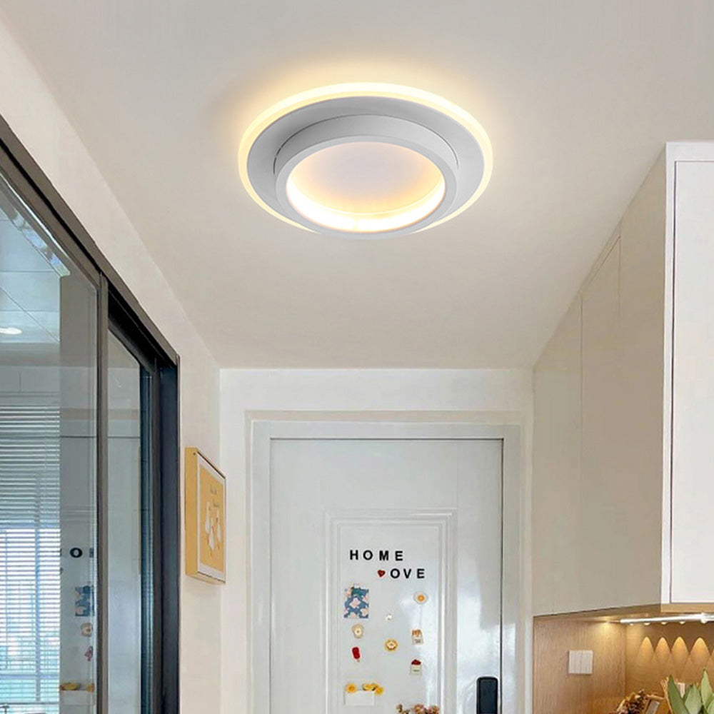 Flush Mount LED Disk Light 10W 20W Ultra-Slim 2 in Profile Black White for Low Ceilings Bedroom Hallway Foyer Apartment Living Room Modern H