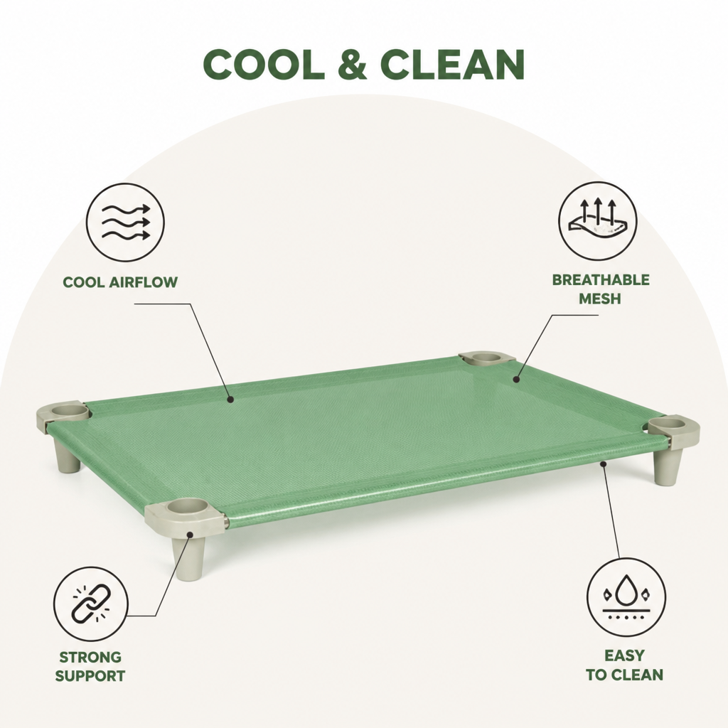 Ortekor Elevated Cooling Breathable Mesh Dog Bed (Stainless Steel Frame)