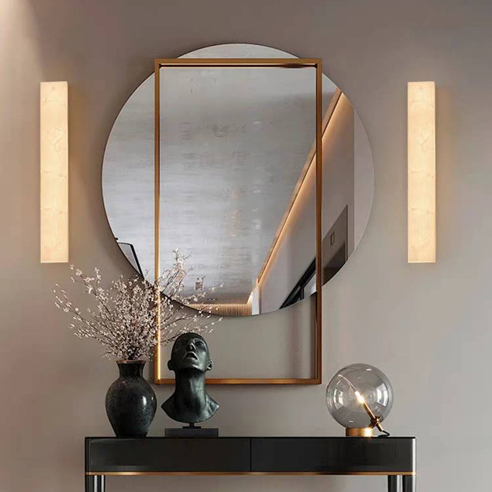 Outdoor LED Sconce Resin Vertical Design 24 in Weatherproof Patio Entry Porch Fixture Modern Exterior Lighting for Home Walkways