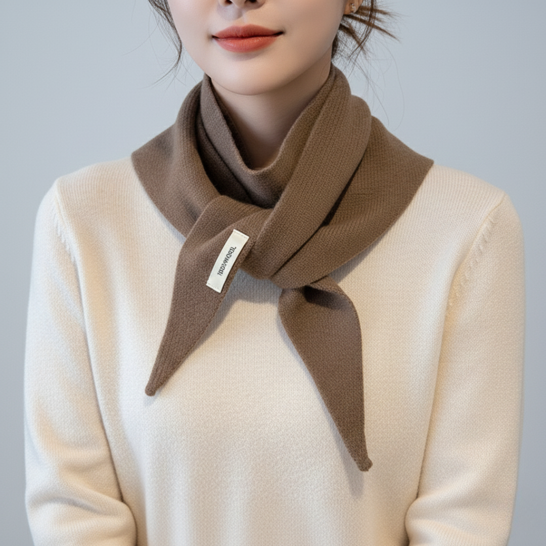 Cozy Triangular Knit Neck Wrap – Lightweight Wool Head Covering for Everyday Layering & Wind Protection – Compact Slip-On Accessory for