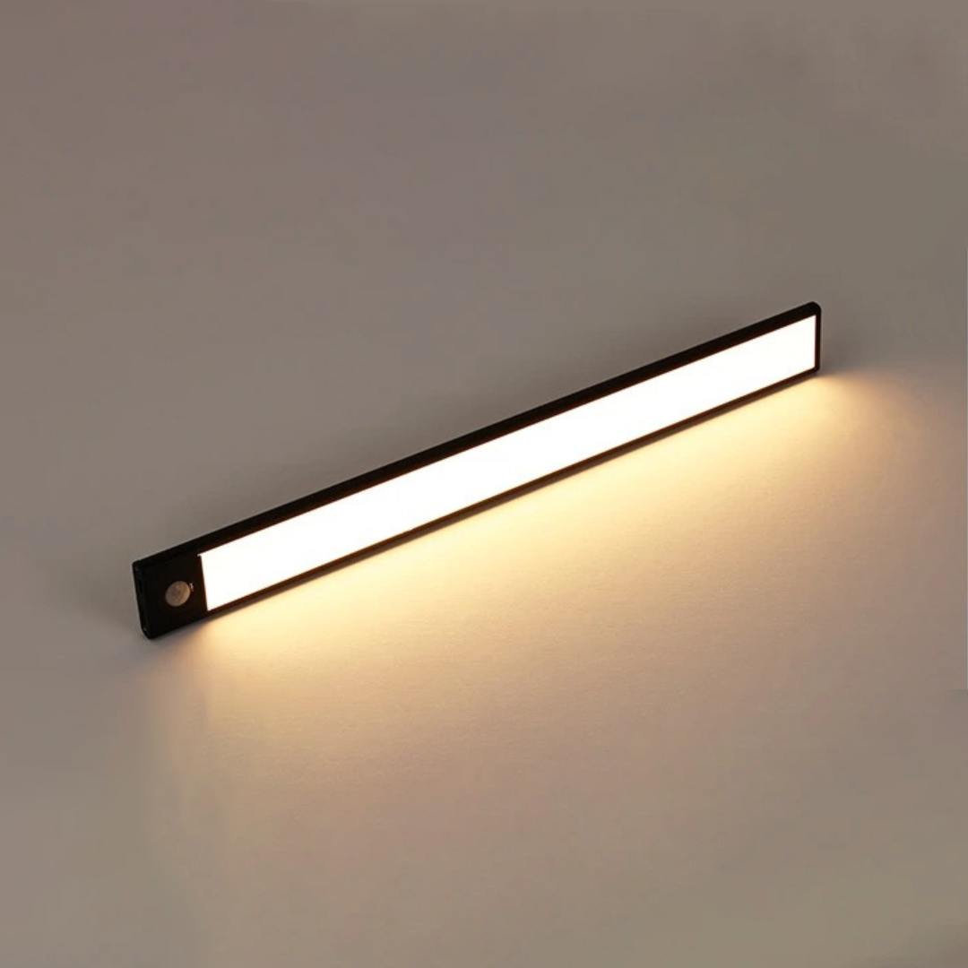 Motion Sensor LED Under Cabinet Light Rechargeable Magnetic Strip Battery Powered Kitchen Closet Pantry Hallway Wireless Lighting Bar for Co