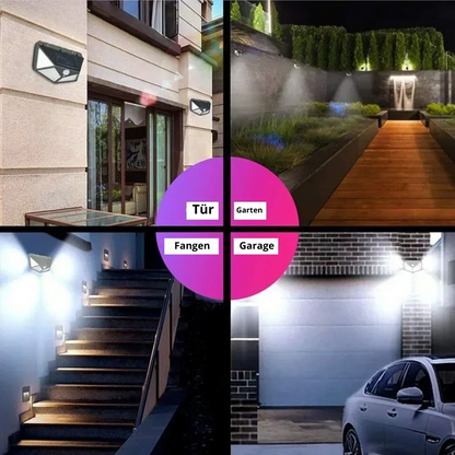 Solar Motion Sensor Light Outdoor Waterproof LED Security Wall Light for Yard Garden Patio Driveway 270° Coverage