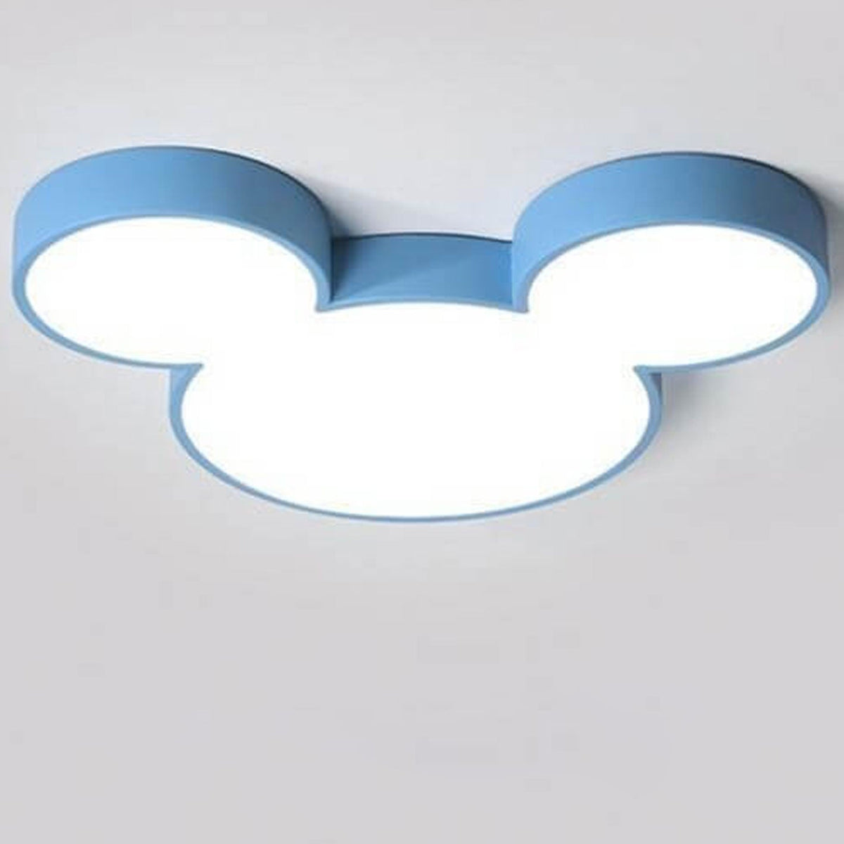Cartoon Character LED Flush Mount Ceiling Light for Kids Room – Slim Low-Profile Design in Blue, Green, Pink & White with Integrated LED
