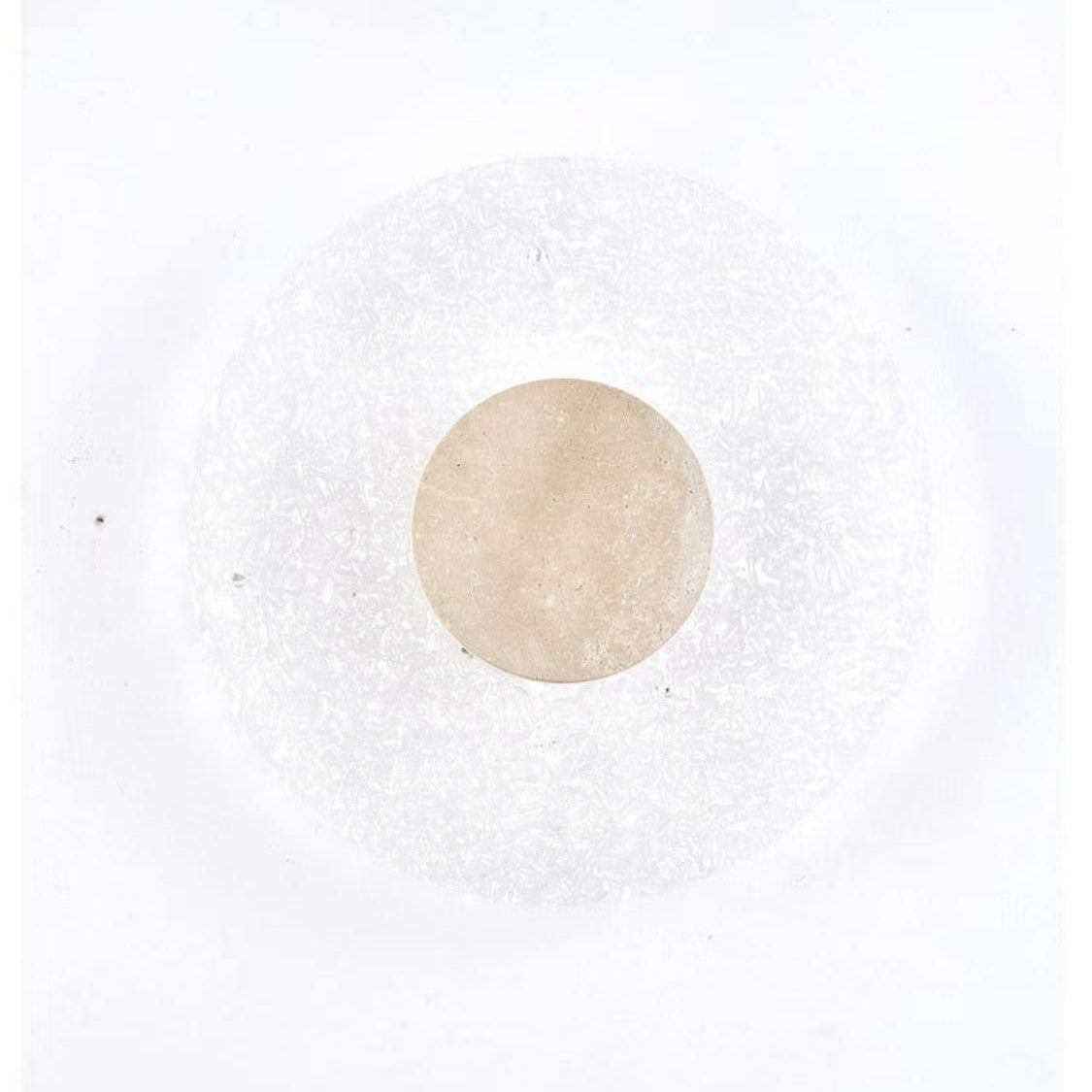 Circular Stone-Effect LED Sconce 12-Inch Diameter Flush-Mount Fixture for Hallways Bedrooms Living Rooms Modern Minimalist Design with Adjus