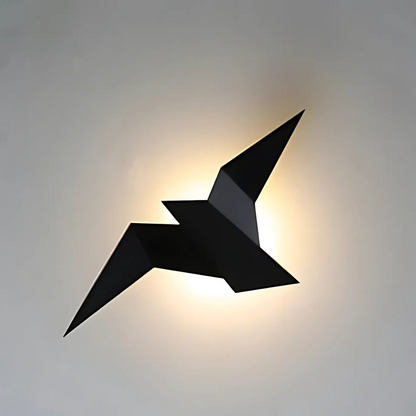 Folded Metal Wall Sconce with Geometric Silhouette | Warm White LED Accent Light for Living Room, Bedroom, Hallway | Modern Sculptural