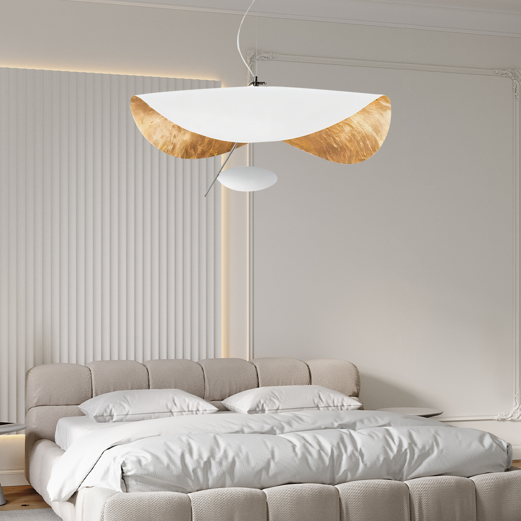 Modern LED Overhead Fixture 17W Metal Hanging Light Black White Gold for Kitchen Dining Room Bedroom Ceiling Mounted