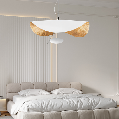 Modern LED Overhead Fixture 17W Metal Hanging Light Black White Gold for Kitchen Dining Room Bedroom Ceiling Mounted