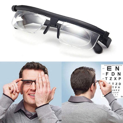 Adjustable Focus Reading Glasses Dial Vision for Men & Women | Variable Strength Eyewear for Close Up Work & Distance | Universal Fit