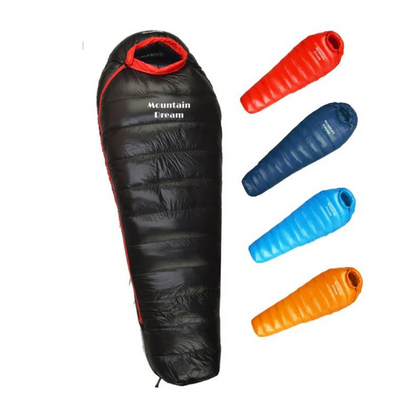 Cold Weather Down Sleeping Bag for Winter Camping, Backpacking & Outdoor Adventures – Lightweight Insulated Mummy Bag with Hood