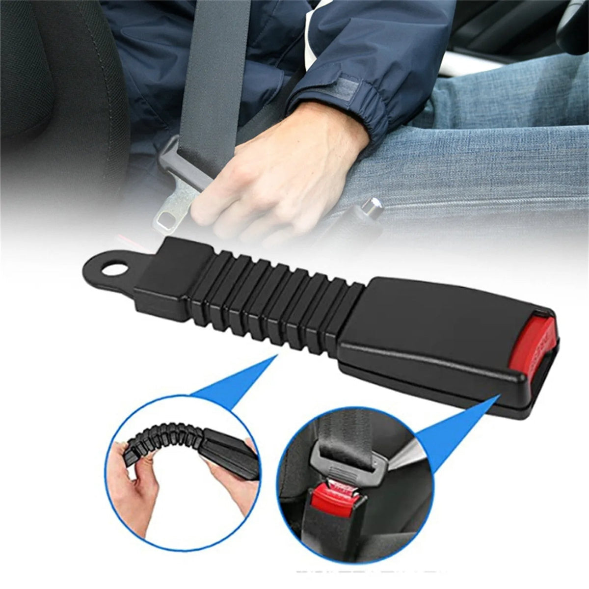 Vehicle Safety Strap Adapter for Enhanced Comfort and Extra Reach – Universal Buckle Extension for Cars, Trucks & SUVs