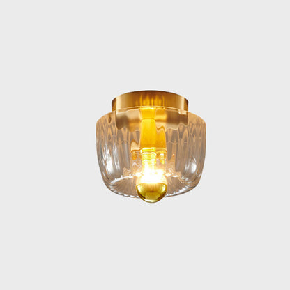 Hardwired Ceiling Light 6.3 Inch Gold Finish for Bedroom Living Room Hallway Bathroom Compact Wall Mount E14 E12 Base Compatible with LED In