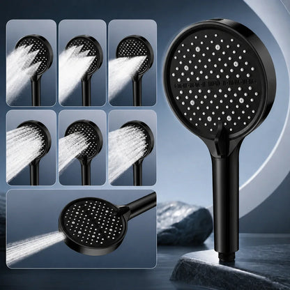 Handheld Shower Head with Seven Spray Modes for Bathroom Upgrade & Daily Use | Adjustable Water Flow | Modern Cylindrical Design for Home Sh