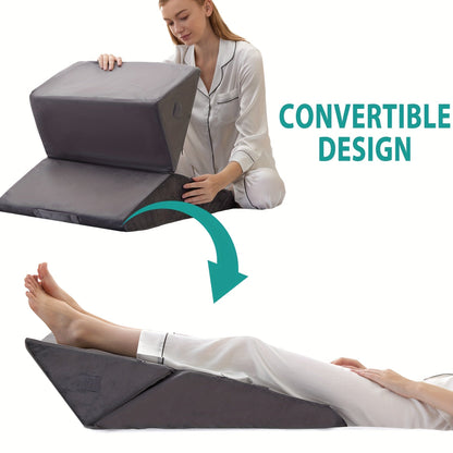 Adjustable Wedge Pillow for Bed – Leg, Back & Knee Support for Sleep & Recovery