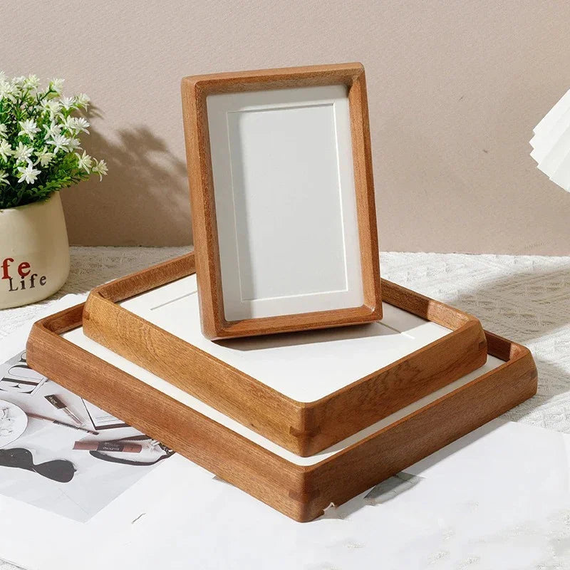 Wooden Picture Frame A4 8.3×11.7 Inch Natural Wood Desktop Display for Photos Certificates Artwork Living Room Office Shelf Decor Acrylic Fr
