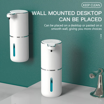 USB Rechargeable Hands-Free Foam Dispenser with Motion Sensor for Sink Counter Kitchen Bath | 13 fl oz Wall-Mount Hygiene Station for Modern