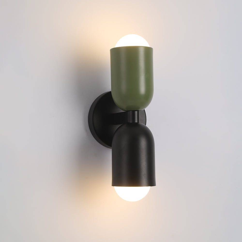 Metal Cylinder Wall Sconce Modern Accent Light for Bedroom Living Room Hardwired LED Indoor Fixture
