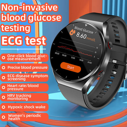 Health Smartwatch with Blood Glucose Monitor ECG Heart Rate Tracker Blood Pressure Sensor for Fitness Wellness Daily Use Men Women