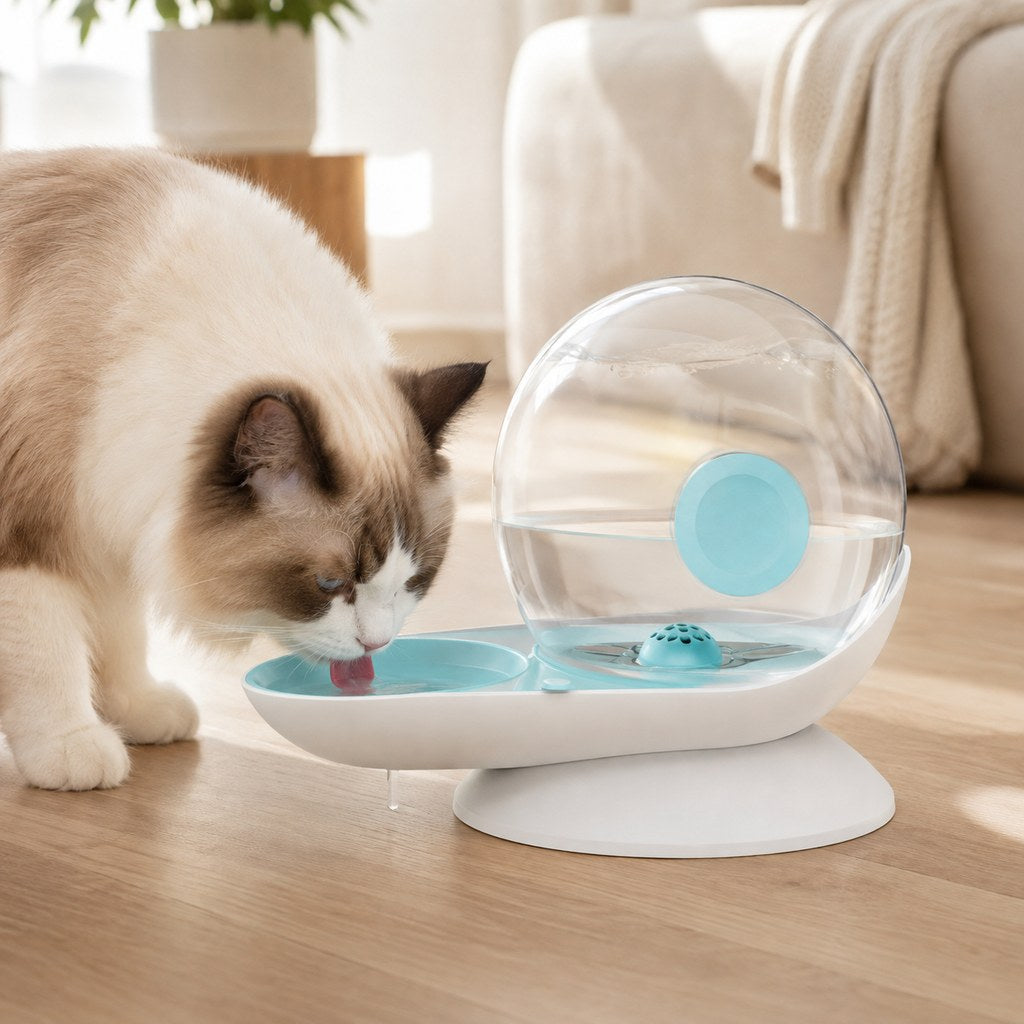 Ortekor 2.8L Gravity Pet Waterer for Cats & Small Dogs – No-Plug Auto Refill for Busy Homes