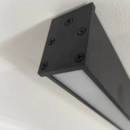 Modern Linear Black LED Flush Mount Ceiling Light Dimmable 24-47 Inch Metal for Kitchen Living Room