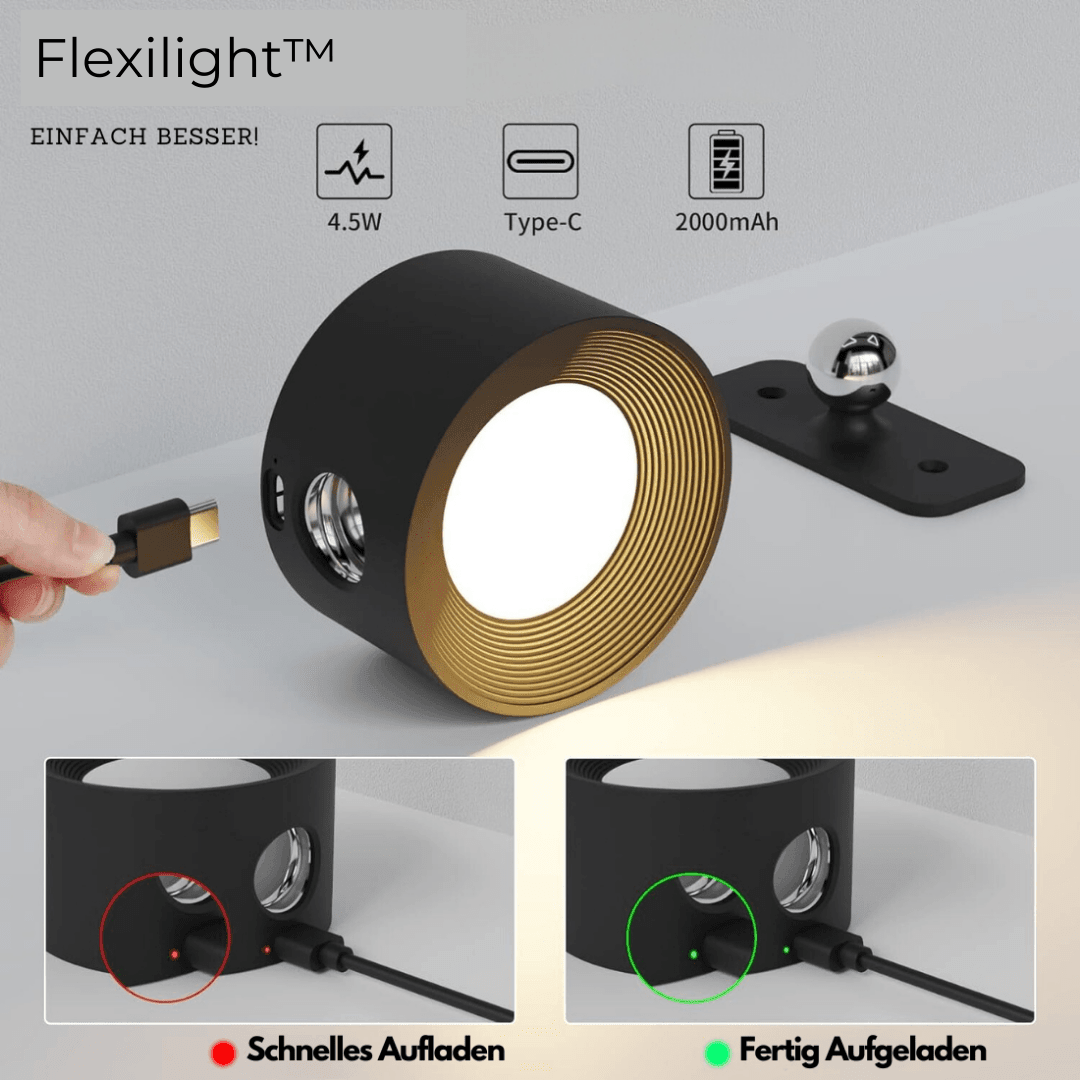 Portable LED Wall Sconce with USB Charging – 360° Swivel Head for Bedroom, Hallway, Reading Nook & Home Office