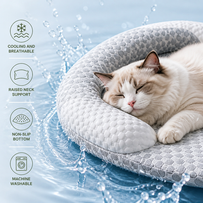 Ortekor Cooling Breathable Raised-Neck Dog Bed (Washable)