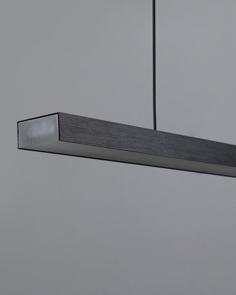 Suspended LED Strip Fixture for Countertop Islands – Dimmable Metal Bar Light with Remote in Matte or Gloss White – 39 to 102 in Adjustable