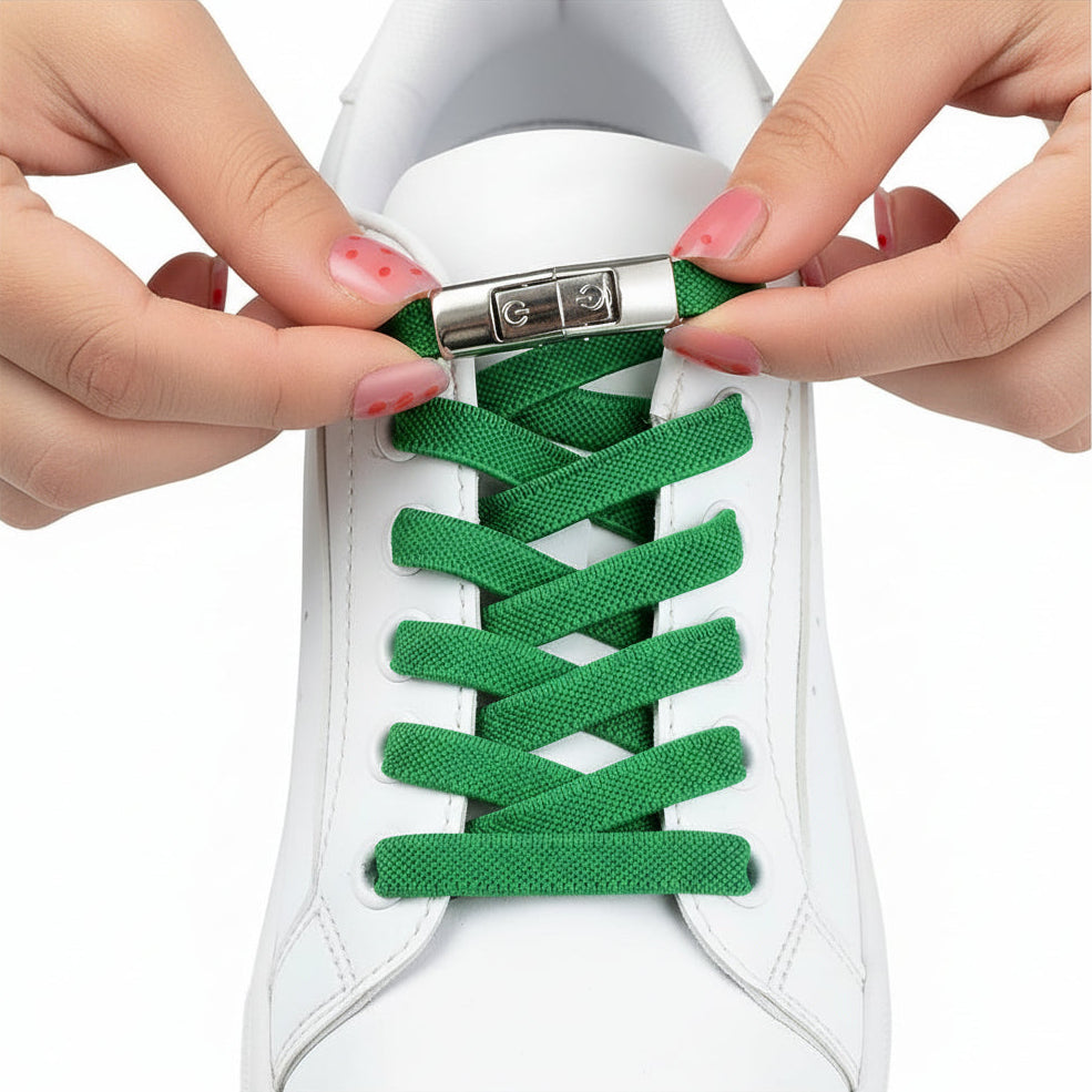 No-Tie Shoe Laces with Quick-Lock System – Elastic Lacing for Sneakers, Running Shoes & Everyday Footwear – One-Click Easy On/Off Closure