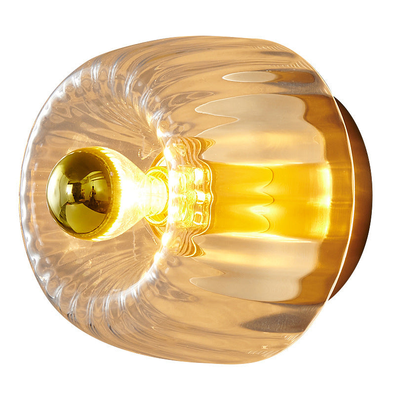 Hardwired Ceiling Light 6.3 Inch Gold Finish for Bedroom Living Room Hallway Bathroom Compact Wall Mount E14 E12 Base Compatible with LED In
