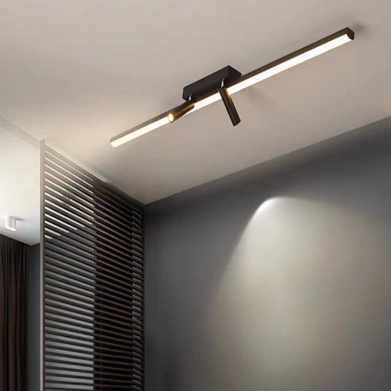 Track Spotlight Bar Ceiling Fixture Black Metal Directional Adjustable Heads Indoor Room LED 31.5 Inch 39.5 Inch Modern Minimalist Versatile