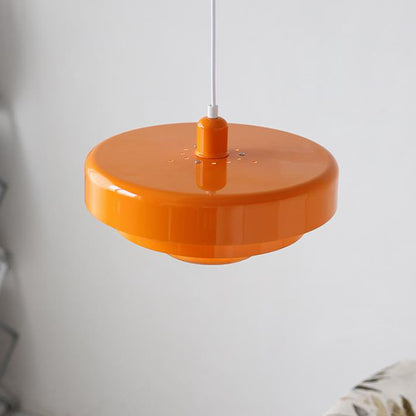 Hanging Ceiling Fixture 1-Socket Metal Shade Round Tiered Design Hardwired for Dining Room Kitchen Island Bar