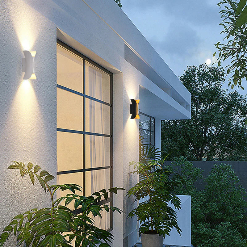 Architectural LED Sconce Fixture Up Down Light Metal Weatherproof Exterior for Entrance Patio Porch Driveway Terrace Modern Minimalist Ambie