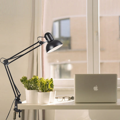 Metal Desk Lamp with E26 Socket for Bedside Reading and Office Task Lighting in Modern Homes