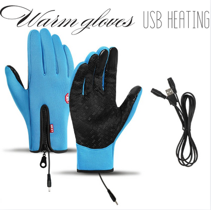 Touchscreen Winter Gloves Waterproof Windproof USB Rechargeable Thermal Heated for Skiing Cycling Driving Outdoor Activities Men Women