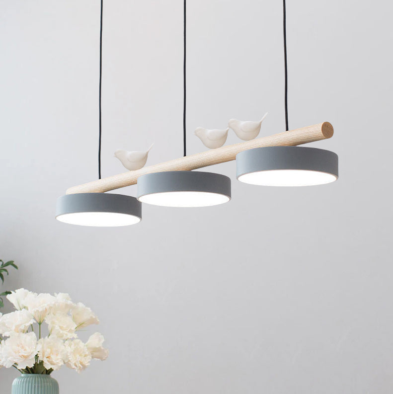 Linear LED Ceiling Light Fixture 36W 31.5 Inch Wood Iron Resin 3-Temperature Adjustable Flush Mount for Bedroom Living Room Hallway Kitchen