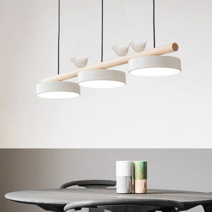 Linear LED Ceiling Light Fixture 36W 31.5 Inch Wood Iron Resin 3-Temperature Adjustable Flush Mount for Bedroom Living Room Hallway Kitchen