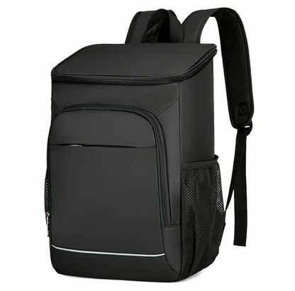 Insulated Backpack Cooler 30L Gray Leak-Proof Food Beverage Storage Padded Shoulder Straps Outdoor Hiking Fishing Camping Beach Picnic Day T