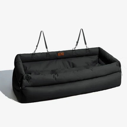Portable Pet Travel Carrier Bed with Safety Leash for Small to Medium Dogs – Waterproof Faux Leather Car Booster Seat & Indoor Lounge