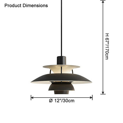 Tiered Metal Shade Hanging Light E27 Socket for Dining Room Kitchen Island Modern Scandinavian Drop Ceiling Fixture