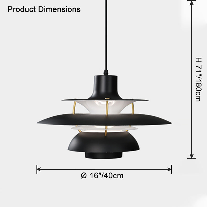 Tiered Metal Shade Hanging Light E27 Socket for Dining Room Kitchen Island Modern Scandinavian Drop Ceiling Fixture