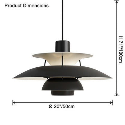 Tiered Metal Shade Hanging Light E27 Socket for Dining Room Kitchen Island Modern Scandinavian Drop Ceiling Fixture