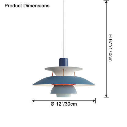 Tiered Metal Shade Hanging Light E27 Socket for Dining Room Kitchen Island Modern Scandinavian Drop Ceiling Fixture