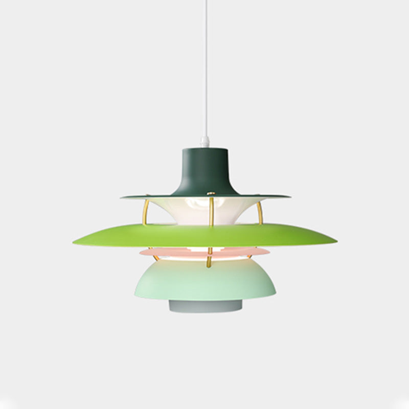 Tiered Metal Shade Hanging Light E27 Socket for Dining Room Kitchen Island Modern Scandinavian Drop Ceiling Fixture