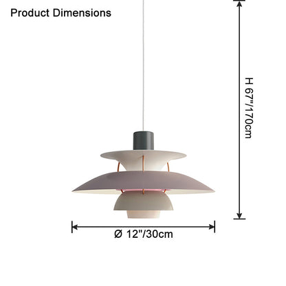 Tiered Metal Shade Hanging Light E27 Socket for Dining Room Kitchen Island Modern Scandinavian Drop Ceiling Fixture