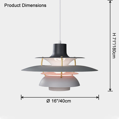 Tiered Metal Shade Hanging Light E27 Socket for Dining Room Kitchen Island Modern Scandinavian Drop Ceiling Fixture