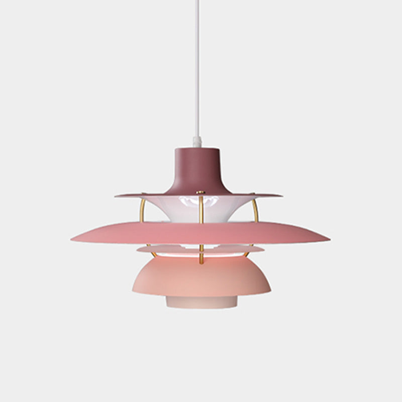 Tiered Metal Shade Hanging Light E27 Socket for Dining Room Kitchen Island Modern Scandinavian Drop Ceiling Fixture