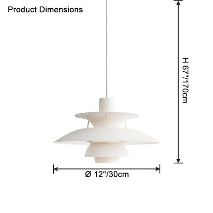 Tiered Metal Shade Hanging Light E27 Socket for Dining Room Kitchen Island Modern Scandinavian Drop Ceiling Fixture