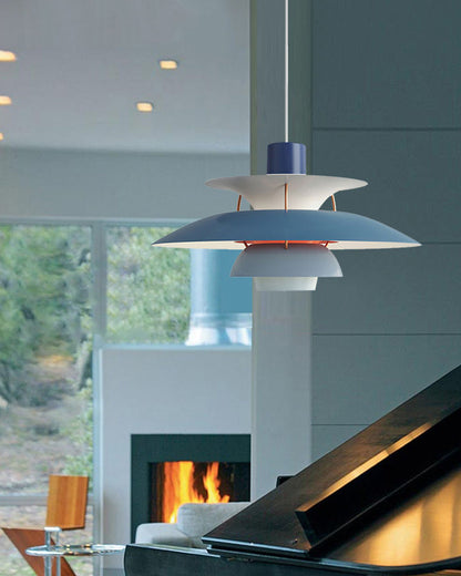 Tiered Metal Shade Hanging Light E27 Socket for Dining Room Kitchen Island Modern Scandinavian Drop Ceiling Fixture
